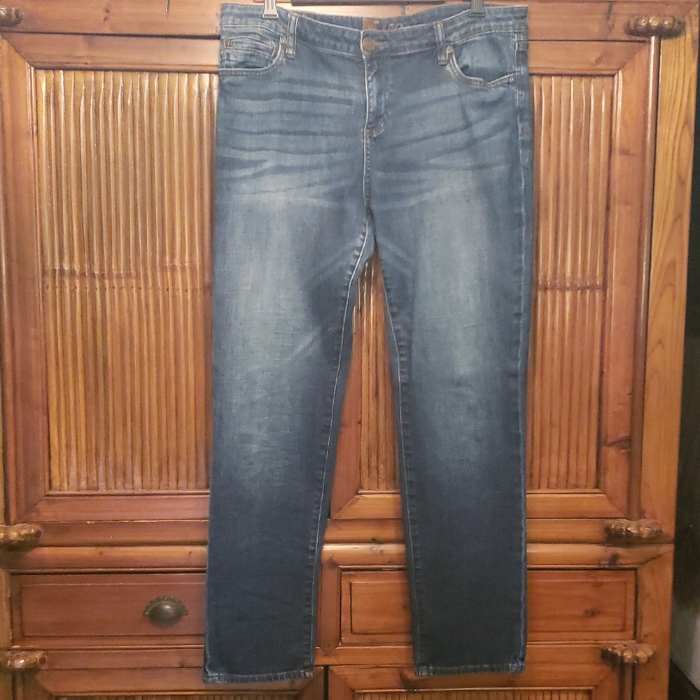 Kut from the Kloth Dark Blue Women's Straight Jeans Size 14